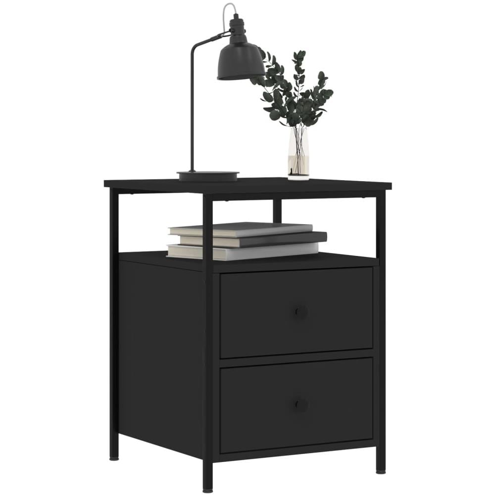 Comodini 2 Pz Neri 44x45x60 Cm In Legno Multistrato - Foto 3