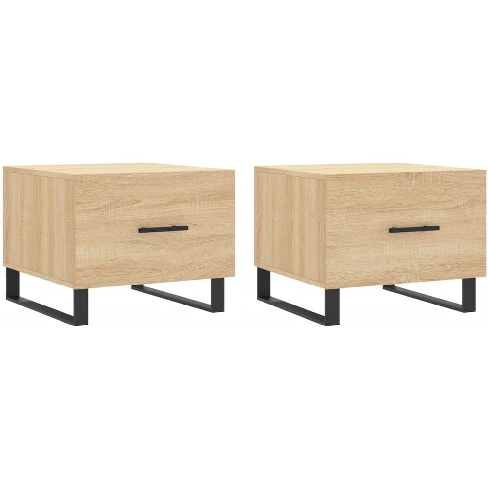 Tavolini Salotto 2pz Rovere Sonoma 50x50x40cm Legno Multistrato - Foto 2