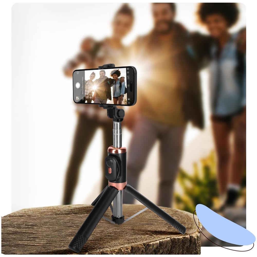 Bastone Per Selfie Con Telecomando Bluetooth Integrato, Nero - Foto 5