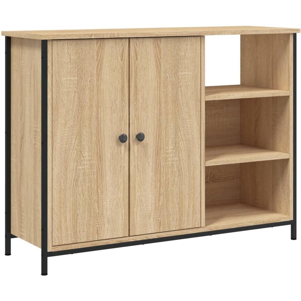 Credenza Rovere Sonoma 100x33x75 Cm In Legno Multistrato - Foto 2