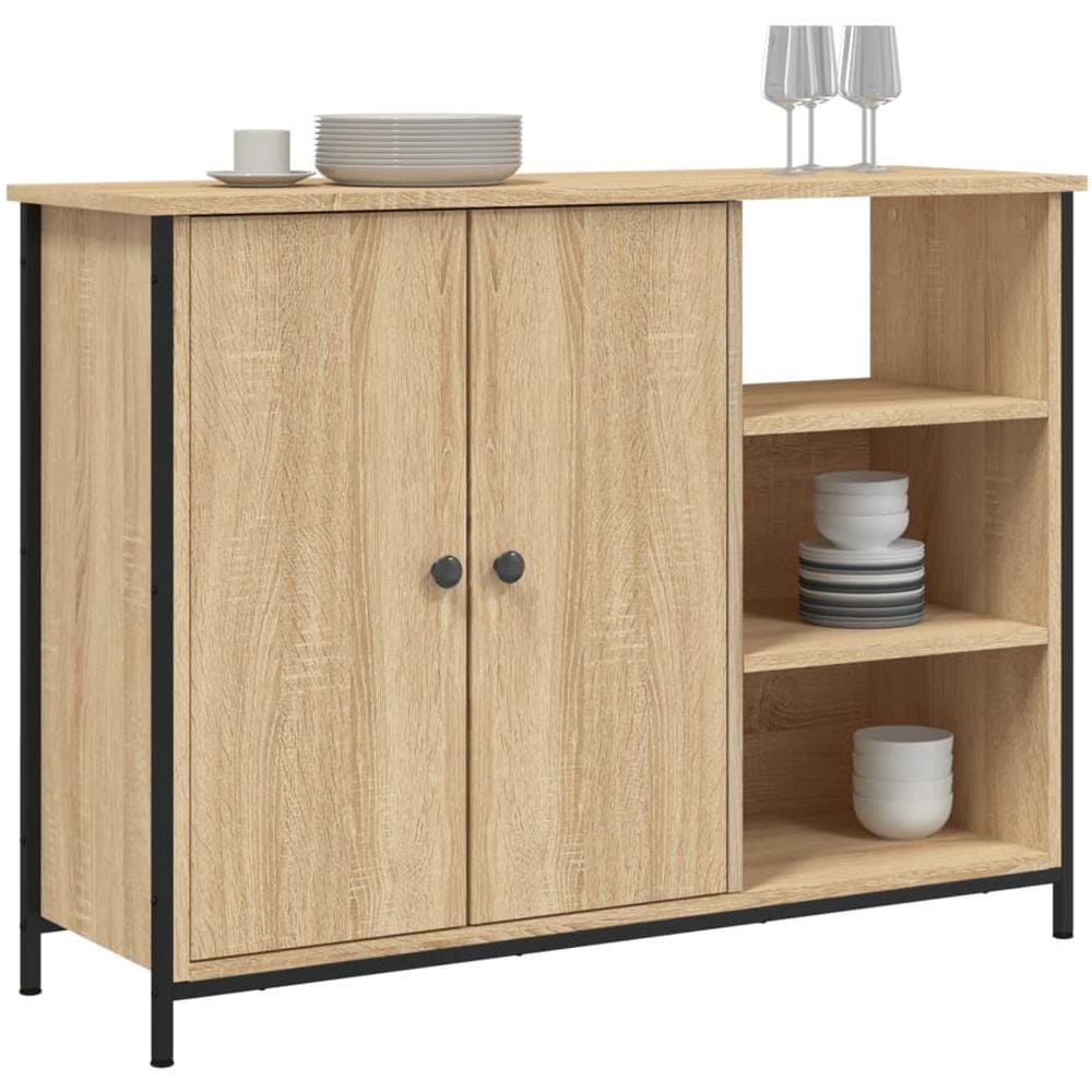 Credenza Rovere Sonoma 100x33x75 Cm In Legno Multistrato - Foto 3