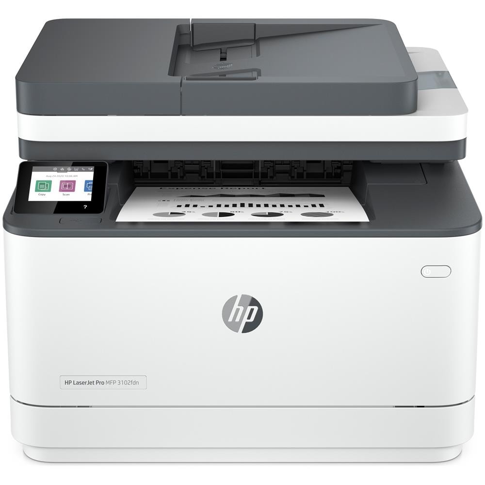 LaserJet Stampante multifunzione Pro 3102fdn, Bianco e nero, Stampante per Piccole e medie imprese, Stampa, copia, scansione, fax, alimentatore automatico di documenti; Stampa fronte /retro; porta unità flash USB anteriore; Touchscreen - Foto 1