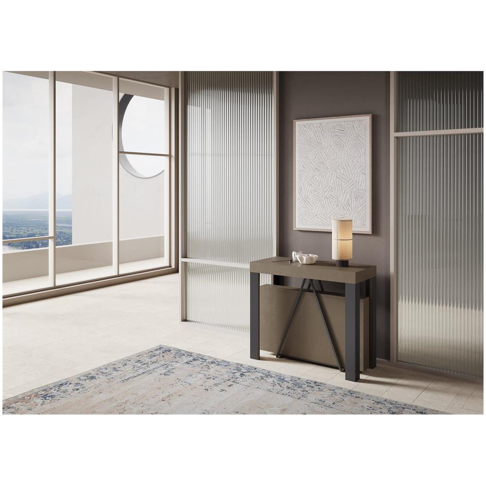 Consolle allungabile 90x40/300 cm Tarax tortora telaio antracite - Foto 2