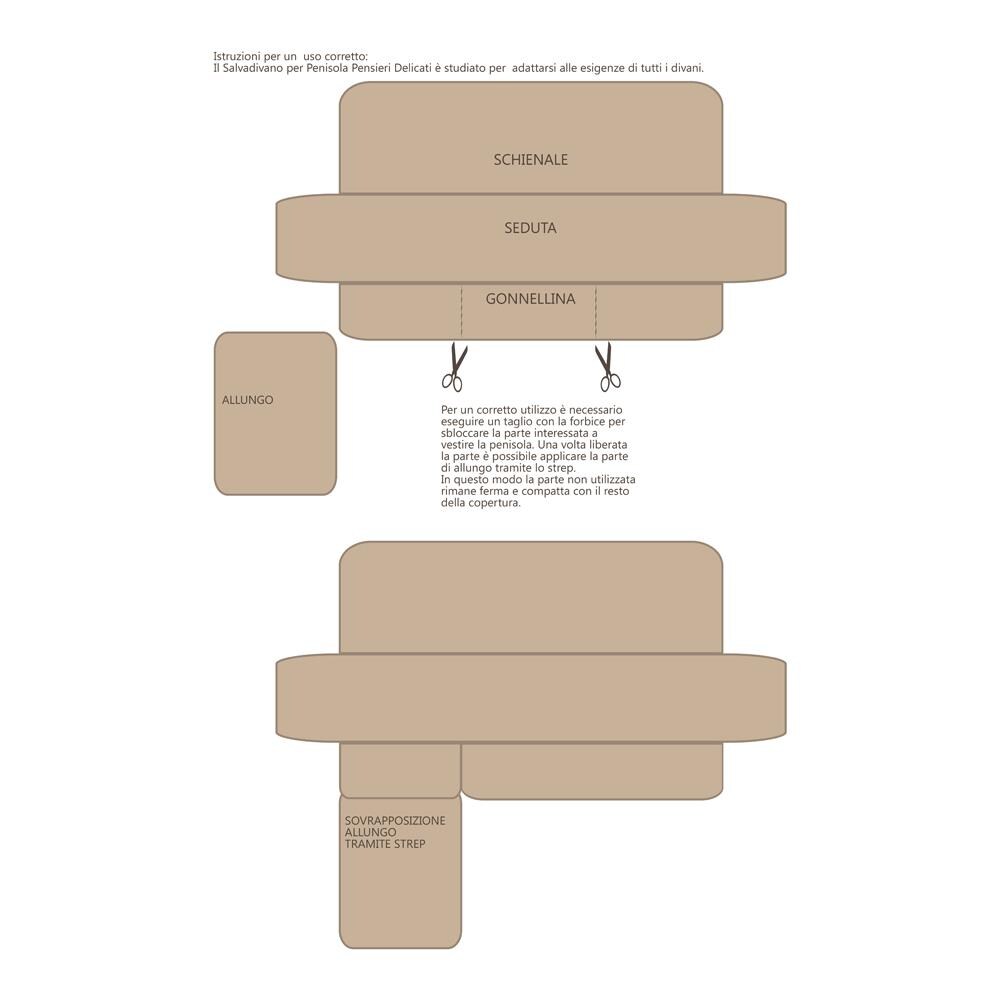 Copridivano Trapuntato Per Divani Con Penisola In Tinta Unita Colore Rosso 190-195 Cm Rosso - Foto 2