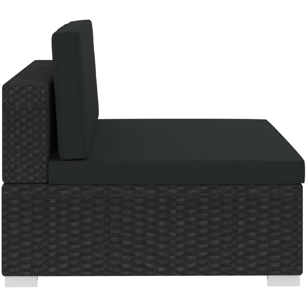 Set Divani Da Giardino 4 Pz Con Cuscini In Polyrattan Nero - Foto 8