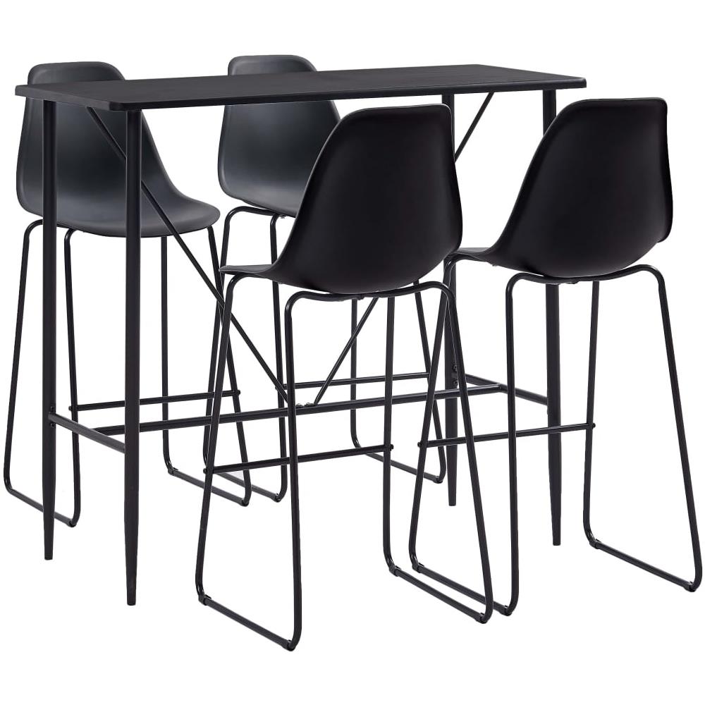 Set Da Bar 5 Pz In Plastica Nero - Foto 1