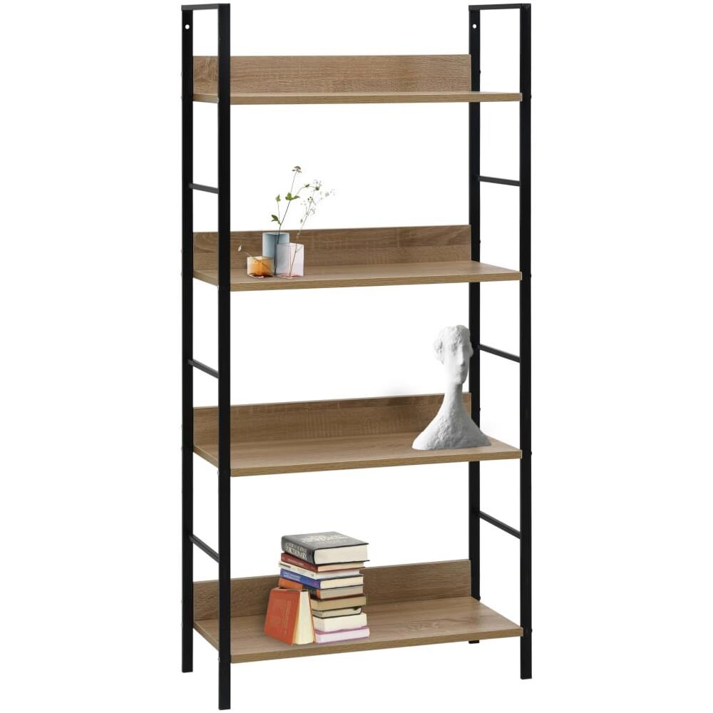 Scaffale Libri 4 Ripiani Rovere 60x27,6x124,5 Legno Multistrato - Foto 2