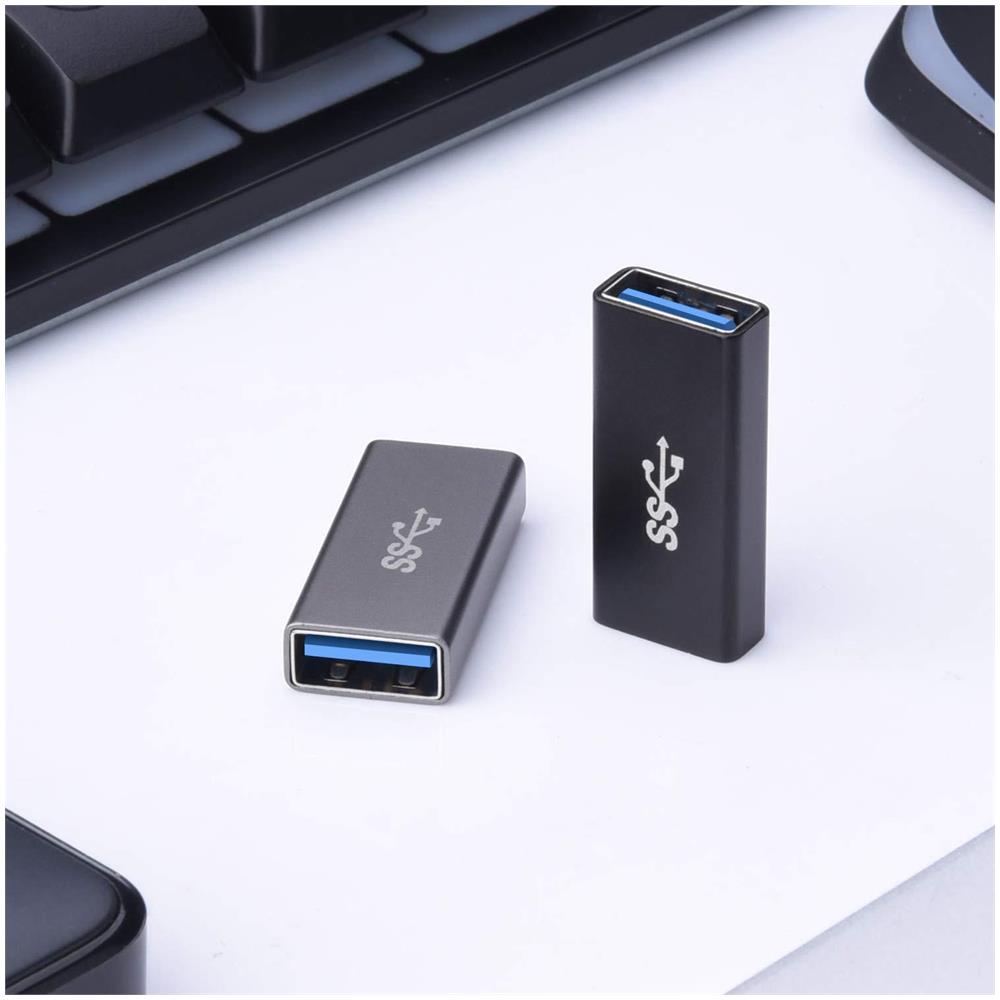 Usb Femmina A Femmina Adattatore (3 Pack) Usb 3.0 Femmina A Tipo A Femmina 30 Accoppiatore Per Collegare Due Usb Maschio Ends Estensione Del Connettore (grigio)  - Foto 1