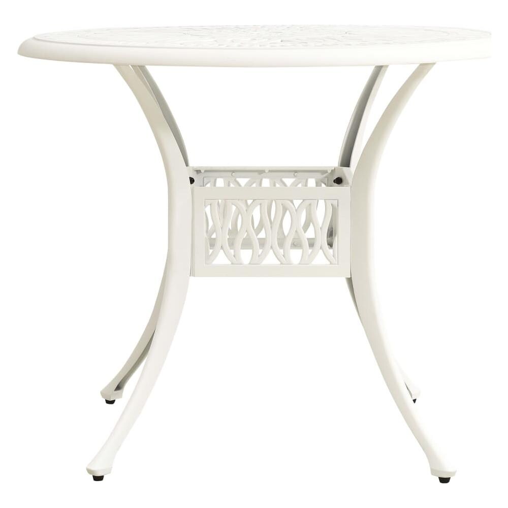 Tavolo da Giardino Bianco 90x90x74 cm in Alluminio Pressofuso - Foto 2