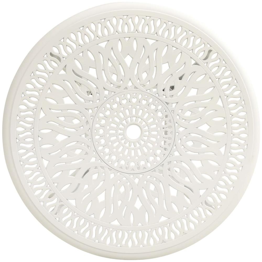 Tavolo da Giardino Bianco 90x90x74 cm in Alluminio Pressofuso - Foto 3