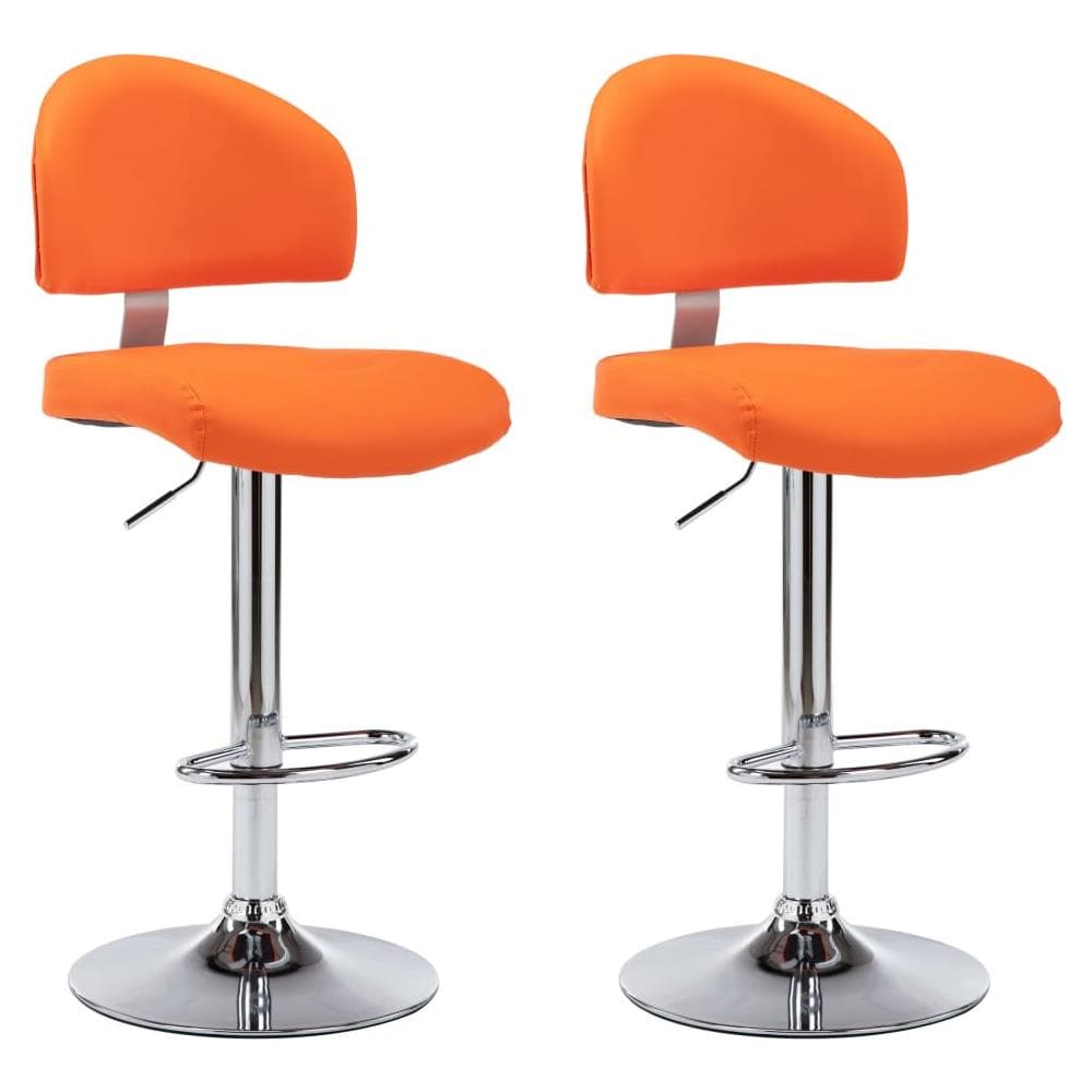 Sgabelli Da Bar 2 Pz Arancioni In Similpelle - Foto 2