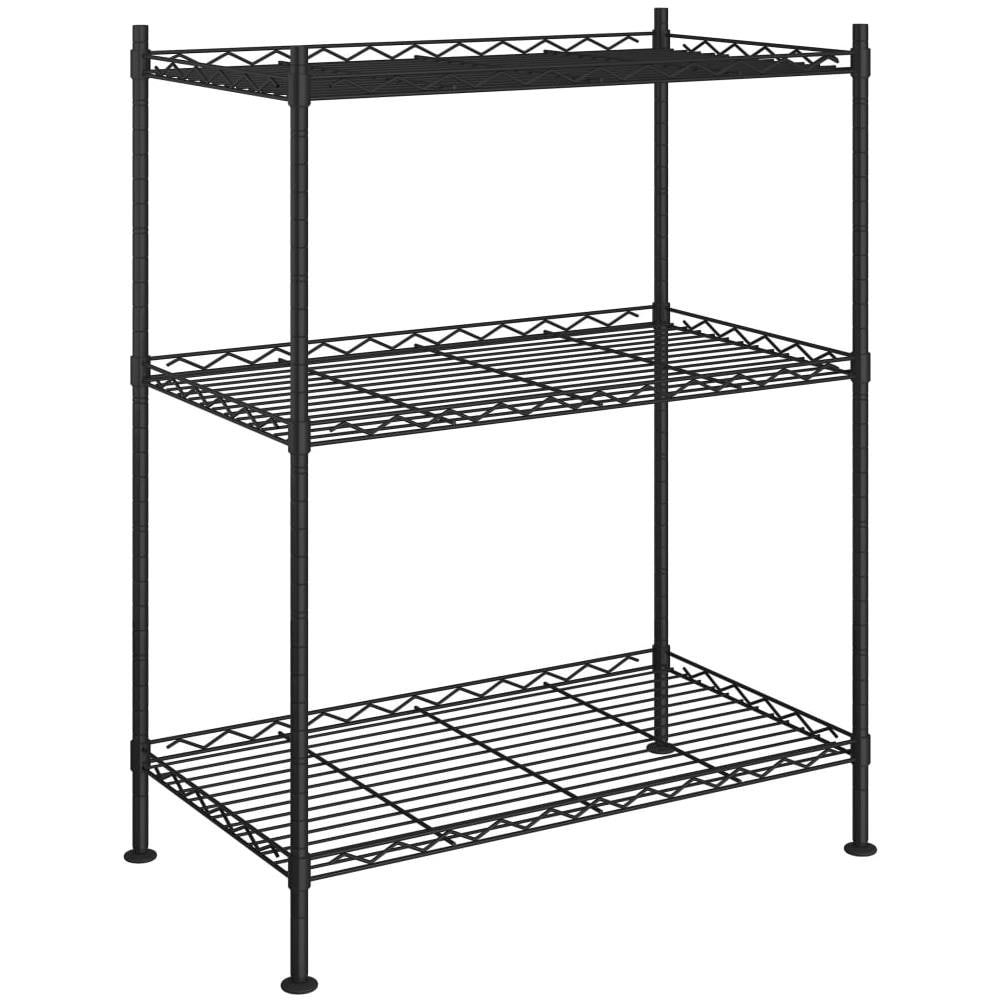 Scaffale a 3 Livelli 60x35x76 cm Nero 150 kg - Foto 1