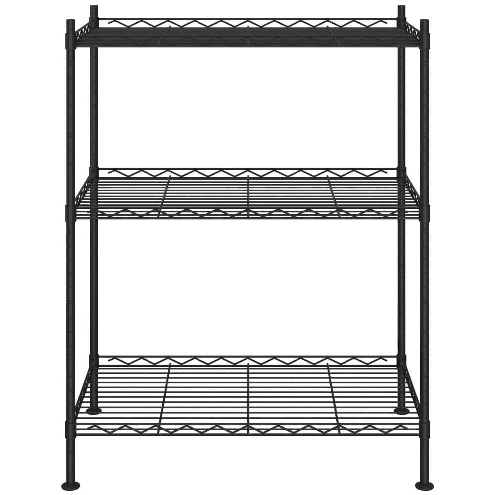 Scaffale a 3 Livelli 60x35x76 cm Nero 150 kg - Foto 2