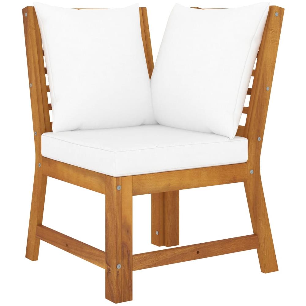 Set Divani da Giardino 3 pz con Cuscini Crema in Legno Acacia - Foto 3