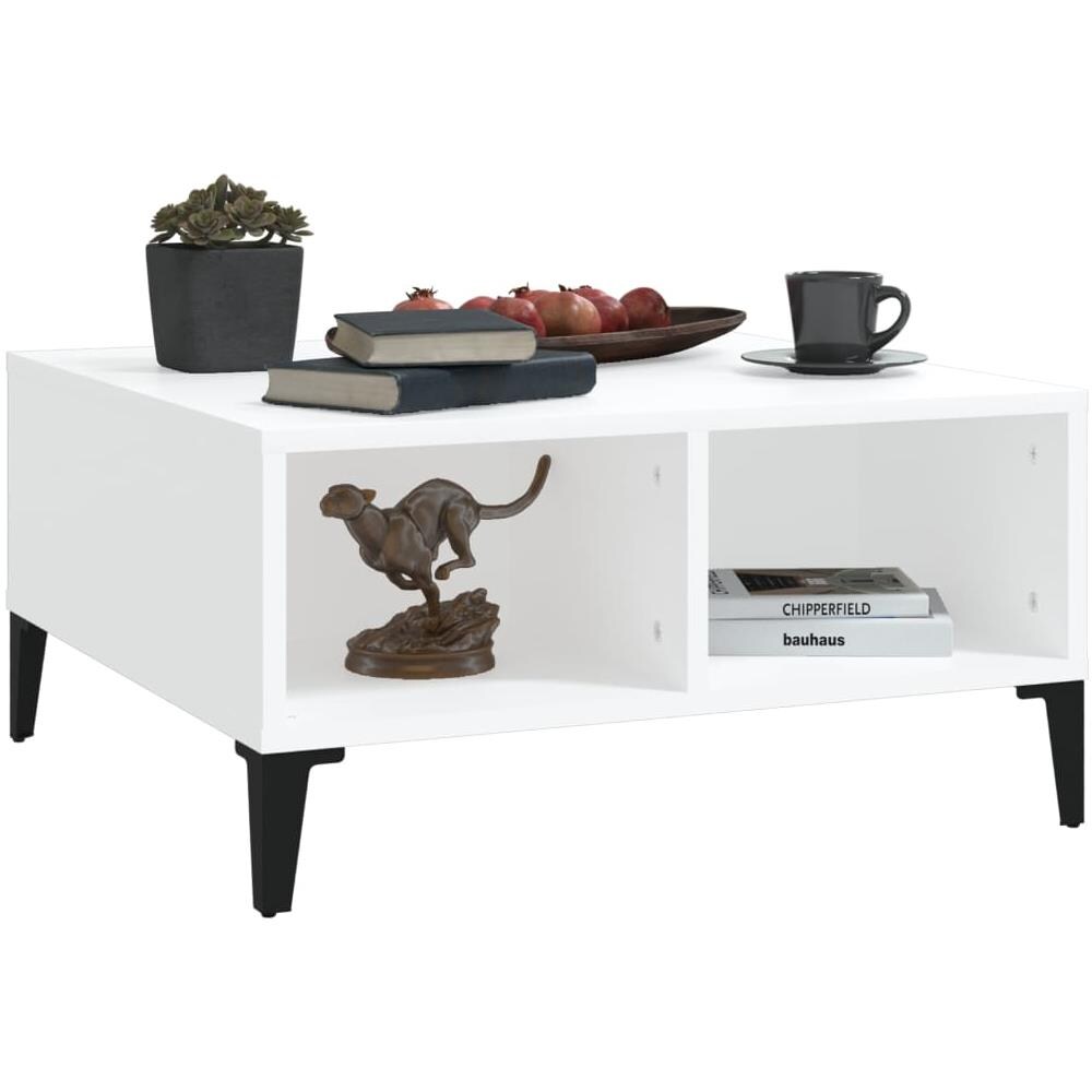 Tavolino da Salotto Bianco 60x60x30 cm in Legno Multistrato - Foto 2