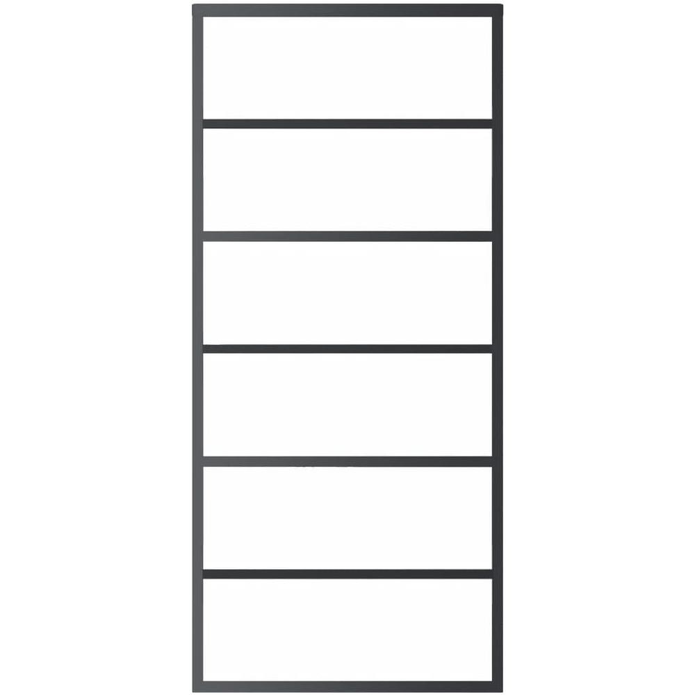 Porta Scorrevole In Vetro Esg E Alluminio 90x205 Cm Nera - Foto 2