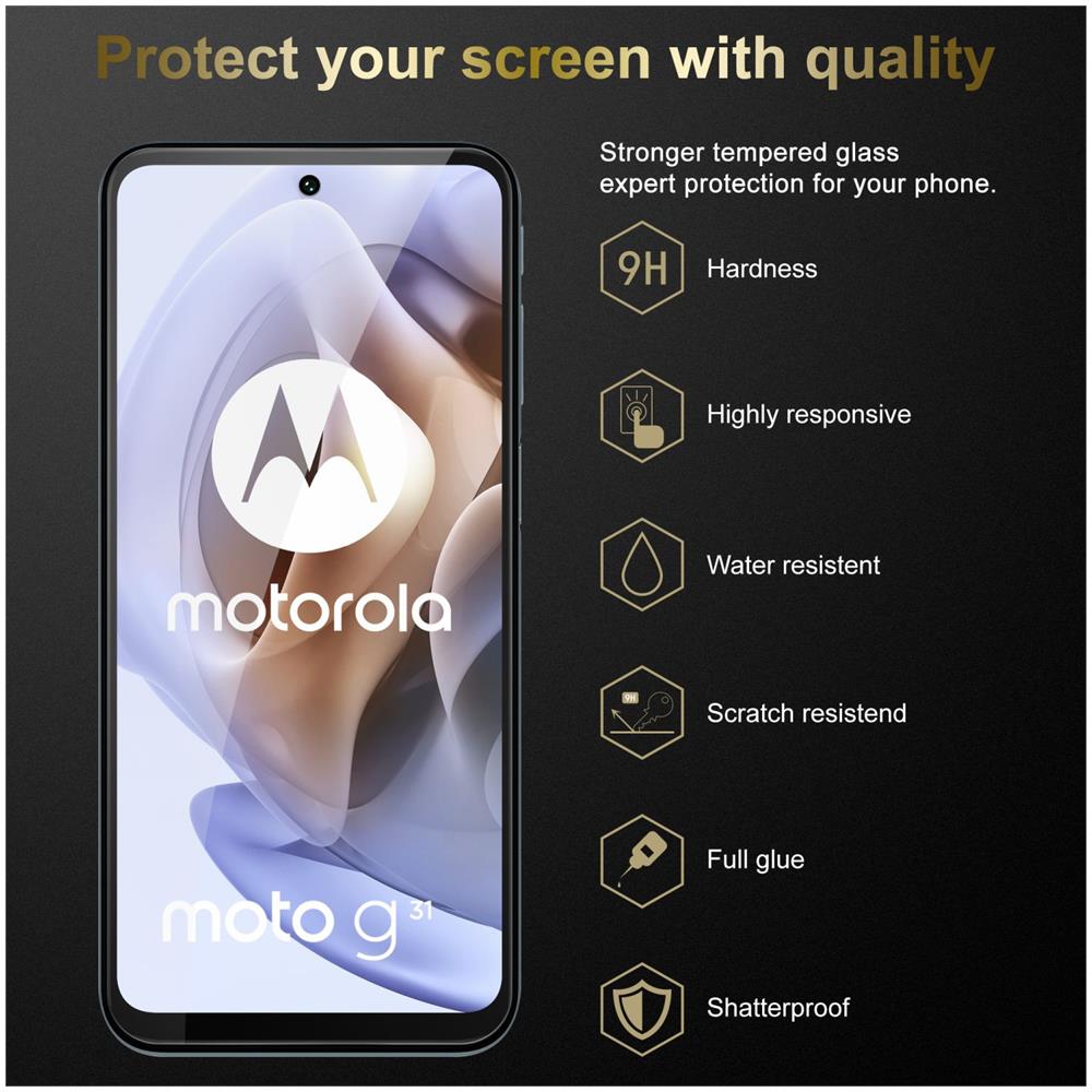 Pellicola Di Armatura Compatibile Con Motorola Moto G31 / G41 In Elevata Trasparenza - Vetro Temperato (tempered) Di Protezione Del Display In Durezza 9h Con 3d Touch - Foto 2