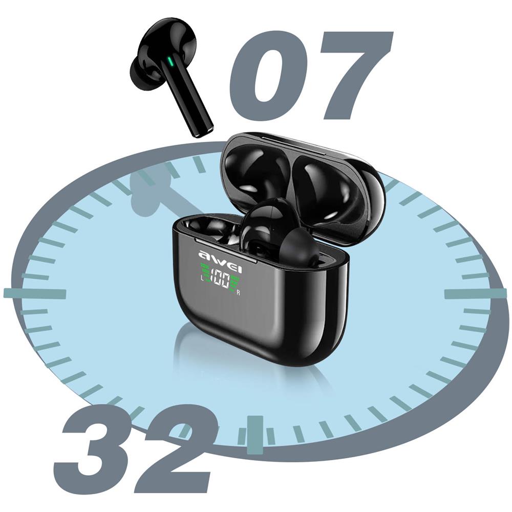 Auricolari Wireless Awei Tws T29p Custodia Di Ricarica Impermeabili Ipx6 Nero - Foto 2