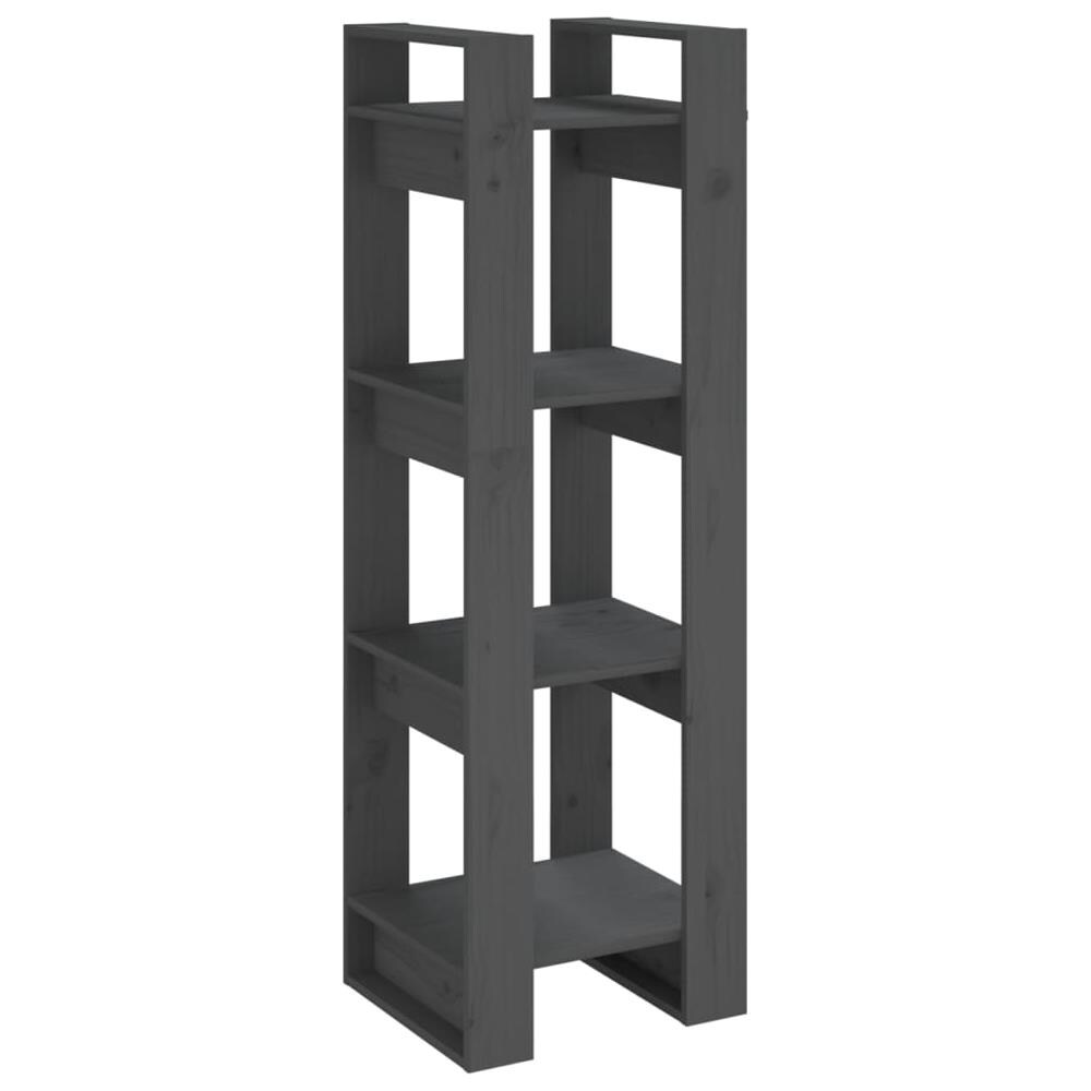 Libreria /divisorio Grigio 41x35x125 Cm Legno Massello Di Pino - Foto 2