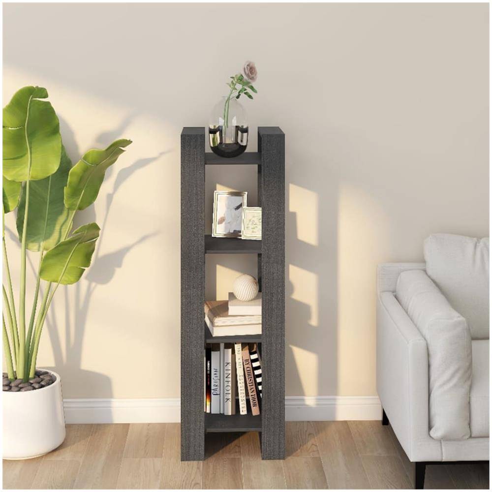 Libreria /divisorio Grigio 41x35x125 Cm Legno Massello Di Pino - Foto 1