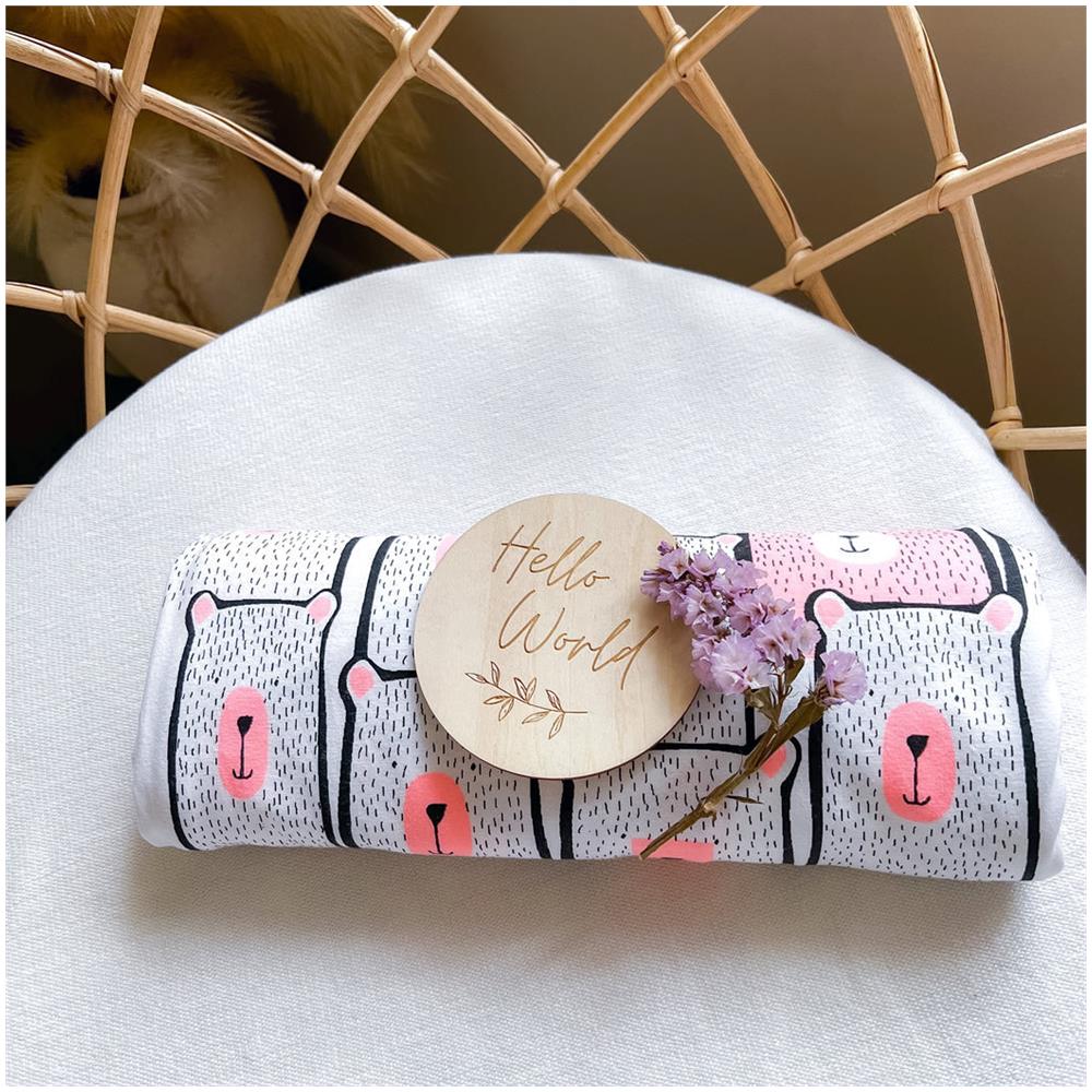 Koala Hugs Coperta Swaddle - Coperta Per Neonati 0-3 Mesi - Impacco Per Bambini - Pinky Bears - Foto 6