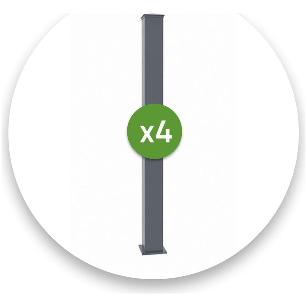 Set Di 4 Pali Eifel 15x15 In Alluminio A. 190cm- Grigio Antracite - Foto 1