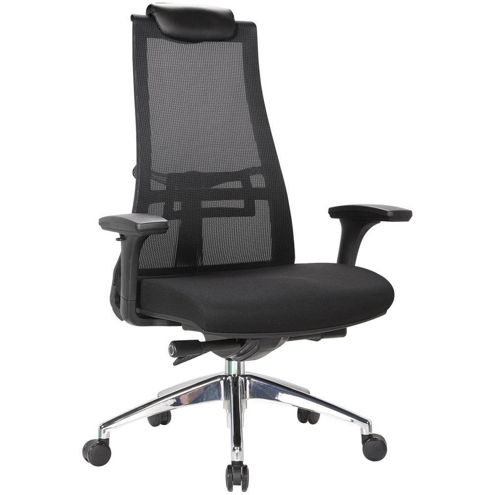 Sedia Da Ufficio Sydney, Poltrona Direzionale A Rete Con Braccioli, Seduta Ergonomica Da Ufficio, 71x69h110/118 Cm, Nero - Foto 1