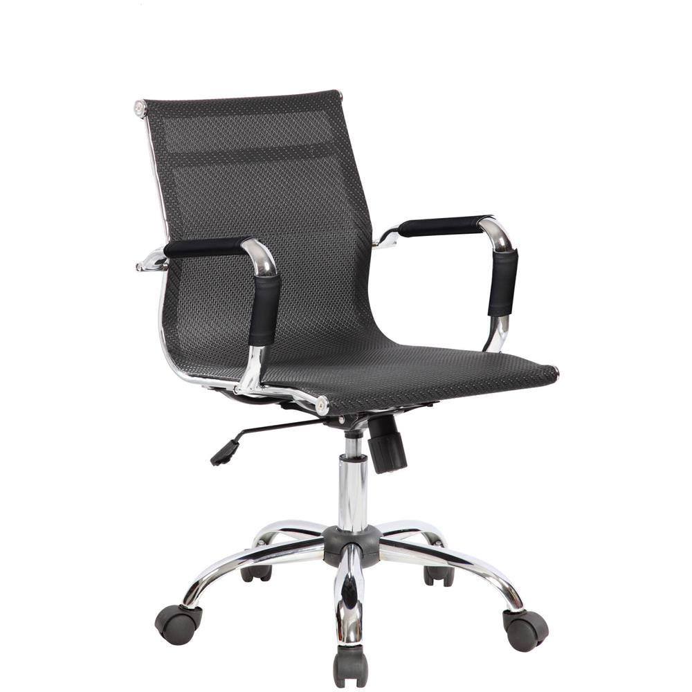 Sedia Con Ruote Placida, Poltrona Direzionale Con Braccioli, Sedia Ergonomica Da Ufficio, Nero, 62x54h92/102 Cm - Foto 2