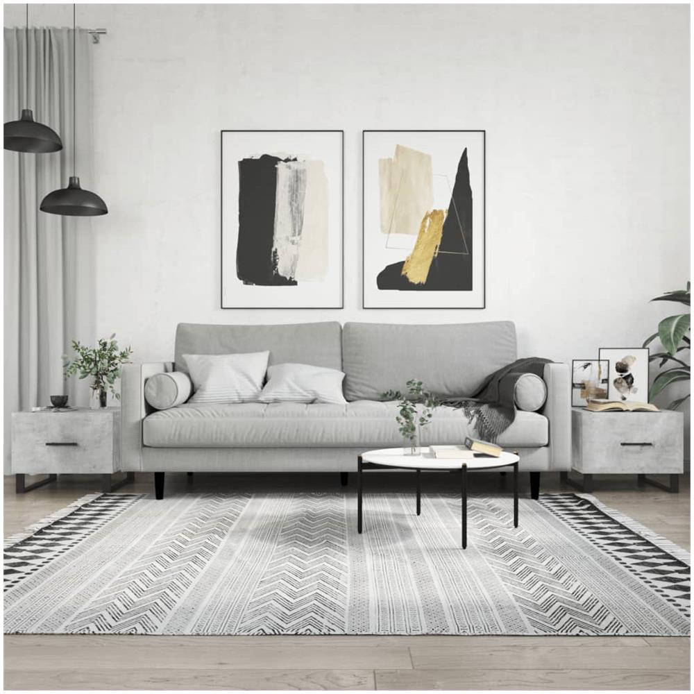Tavolini Salotto 2pz Grigio Cemento 50x50x40 Legno Multistrato - Foto 1