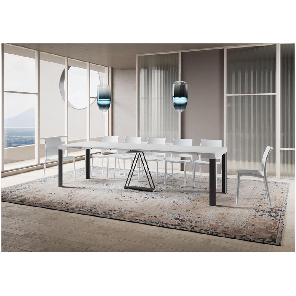 Consolle allungabile 90x40/300 cm Tarax bianco frassino telaio antracite - Foto 4