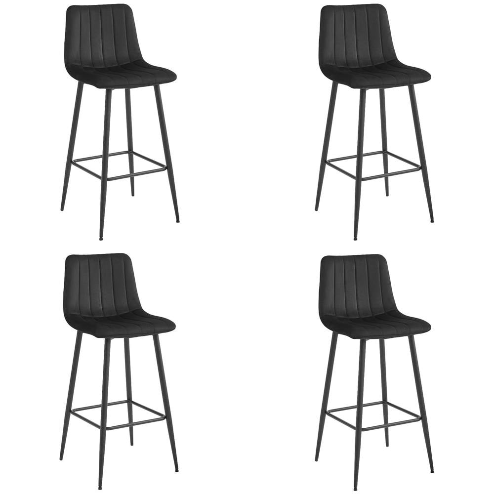 Sgabello POZZA in velluto nero dal design ergonomico per cucina x4 - Foto 1