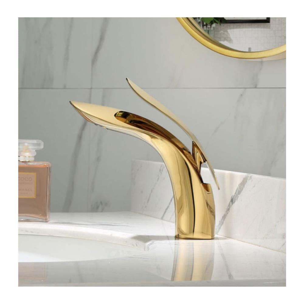 Rubinetto per lavabo da bagno, Blackswan, tipo M88, modello oro lucido, misura 20 cm - Foto 2