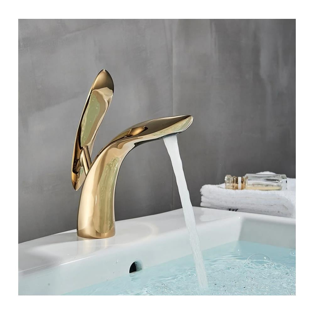 Rubinetto per lavabo da bagno, Blackswan, tipo M88, modello oro lucido, misura 20 cm - Foto 4