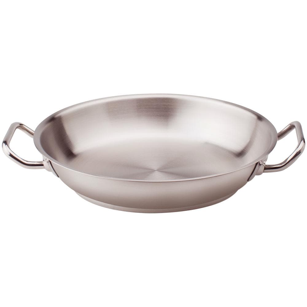 Tegame In Acciaio Inox Per Induzione Con Due Maniglie Inox - Diametro Cm 32 - Altezza Cm 5,5-capacità Lt 4 - Foto 1