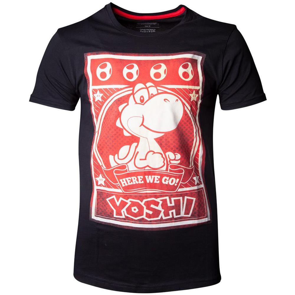 T-shirt Super Mario Yoshi Poster Nero (s, Nero) - Foto 1