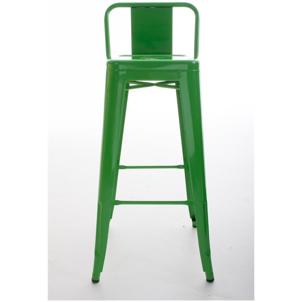 Sgabello Bar in Metallo Mason I Sgabello Alto Bancone Telaio 4 Gambe I Sgabello Industrial, H77CM I Sgabello Pub O Cucina con Schienale Verde - Foto 2