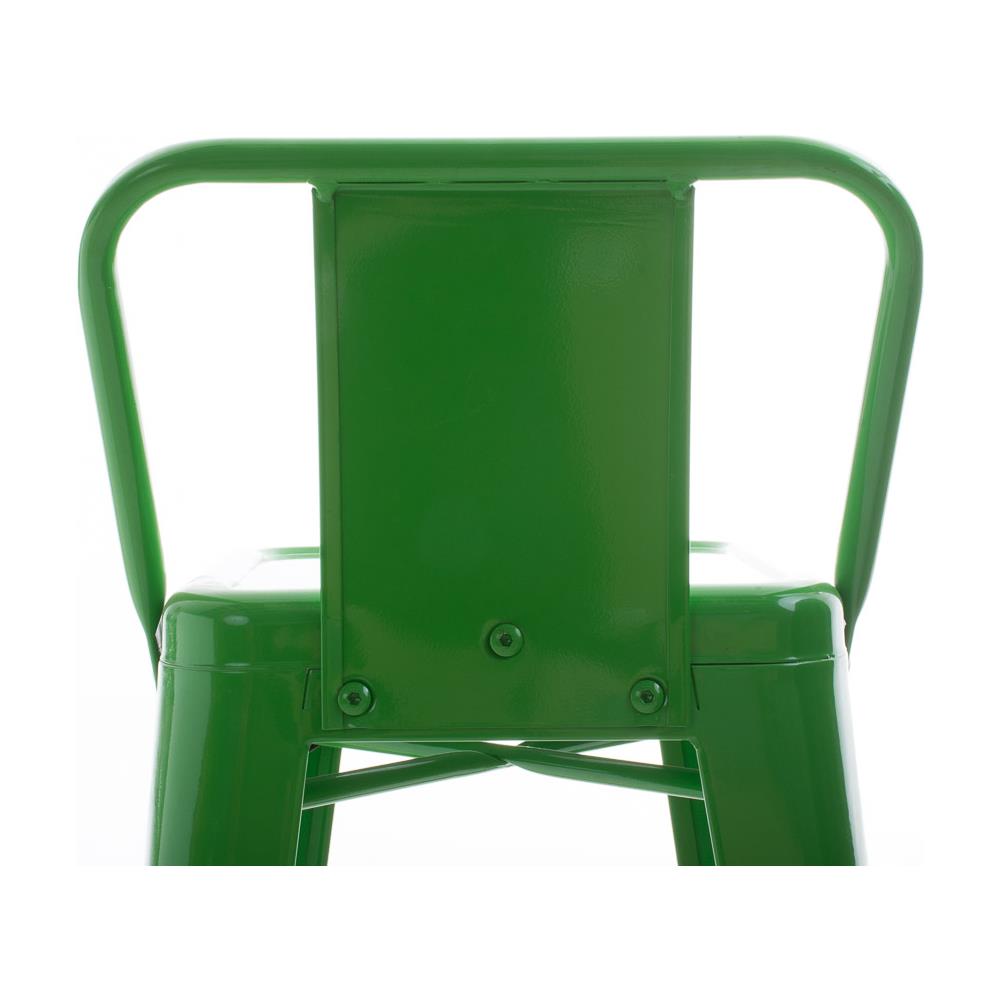 Sgabello Bar in Metallo Mason I Sgabello Alto Bancone Telaio 4 Gambe I Sgabello Industrial, H77CM I Sgabello Pub O Cucina con Schienale Verde - Foto 5