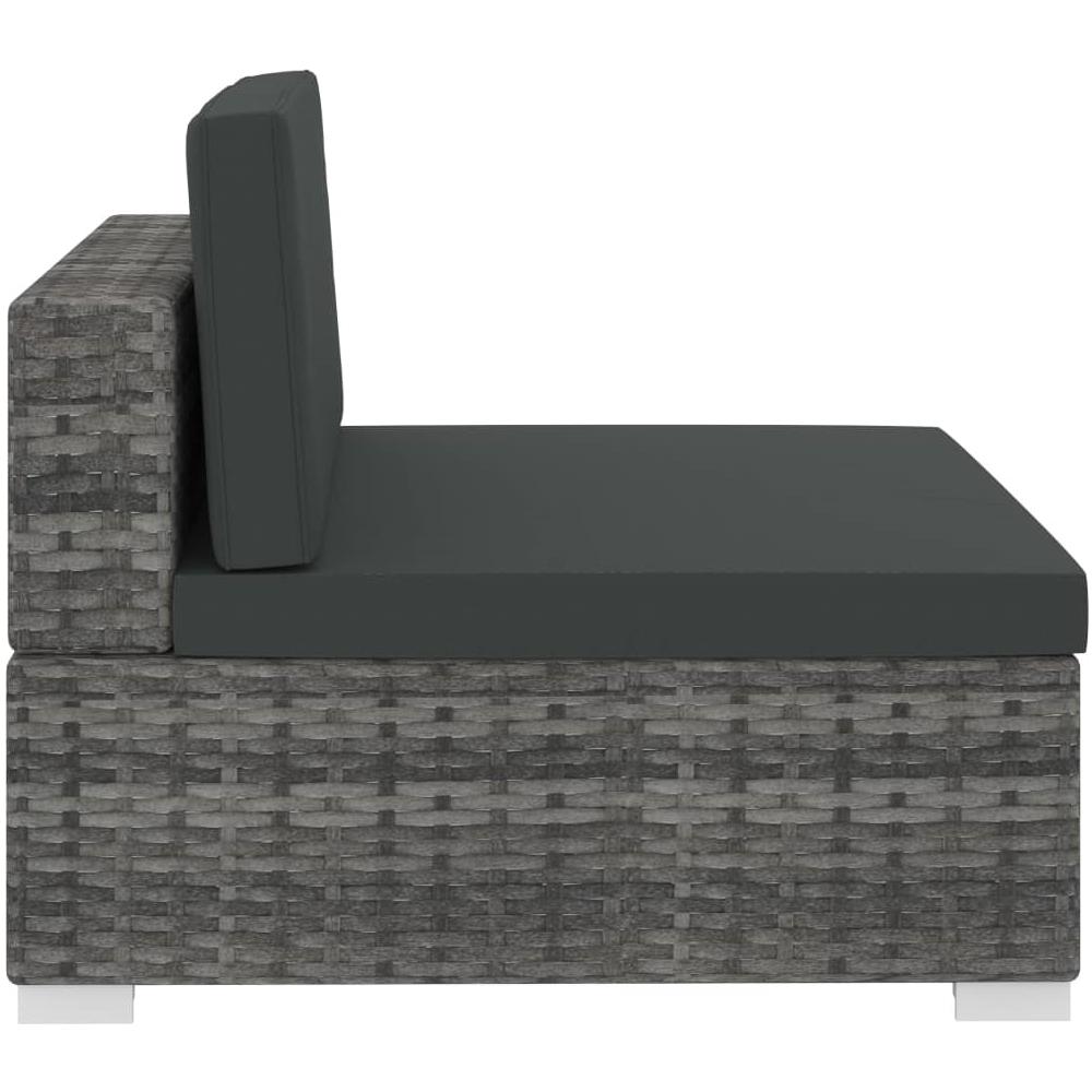 Set Divani Da Giardino 4 Pz Con Cuscini In Polyrattan Grigio - Foto 8