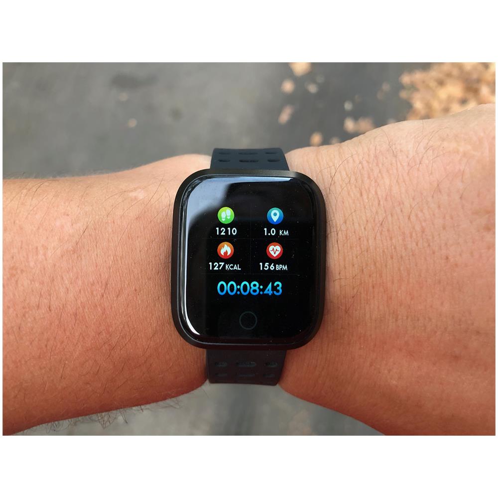 Smartwatch E1 Display 1.33" Bluetooth per Fitness con Pedometro e Cardiofrequenzimetro Nero - Italia - Foto 3