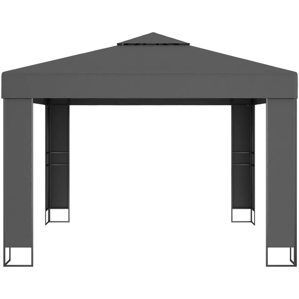 Gazebo Con Tetto Doppio 3x3 M Antracite - Foto 2