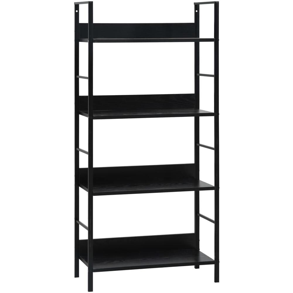 Scaffale Libri 4 Ripiani Nero 60x27,6x124,5cm Legno Multistrato - Foto 1