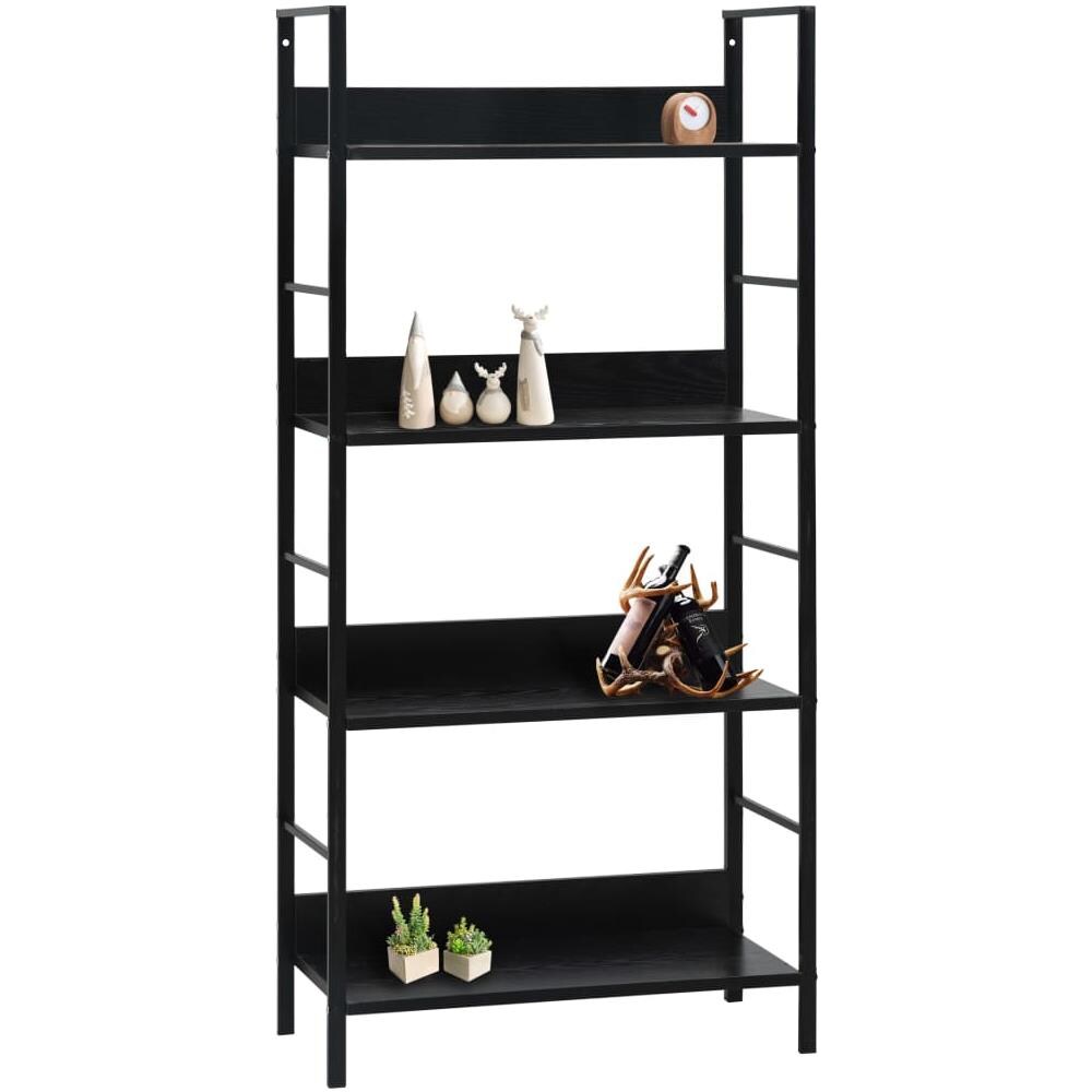 Scaffale Libri 4 Ripiani Nero 60x27,6x124,5cm Legno Multistrato - Foto 2