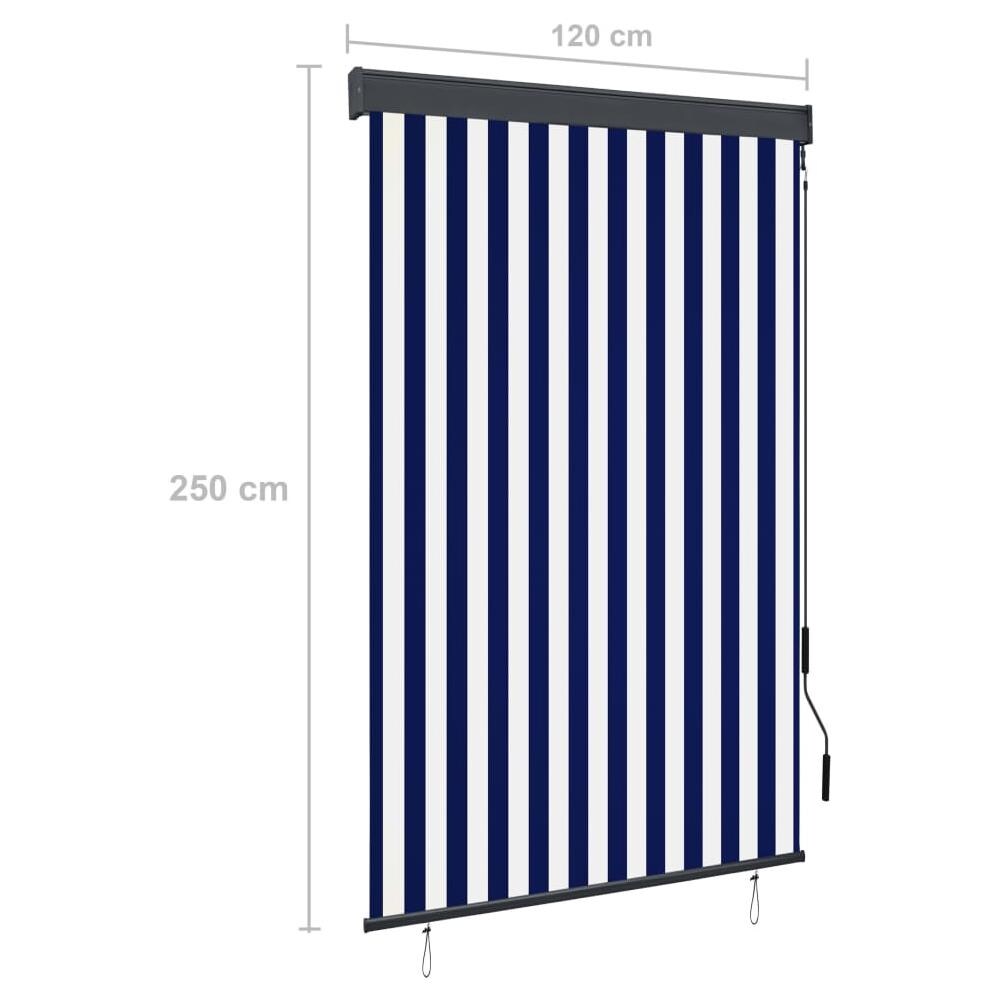 Tenda A Rullo Per Esterni 120x250 Cm Blu E Bianca - Foto 8