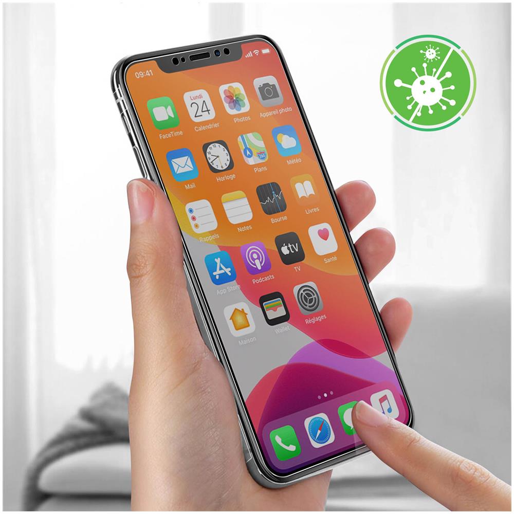 Pellicole Antibatteriche Frontale E Posteriore Per Iphone 11 Pro Trasparenti - Foto 5