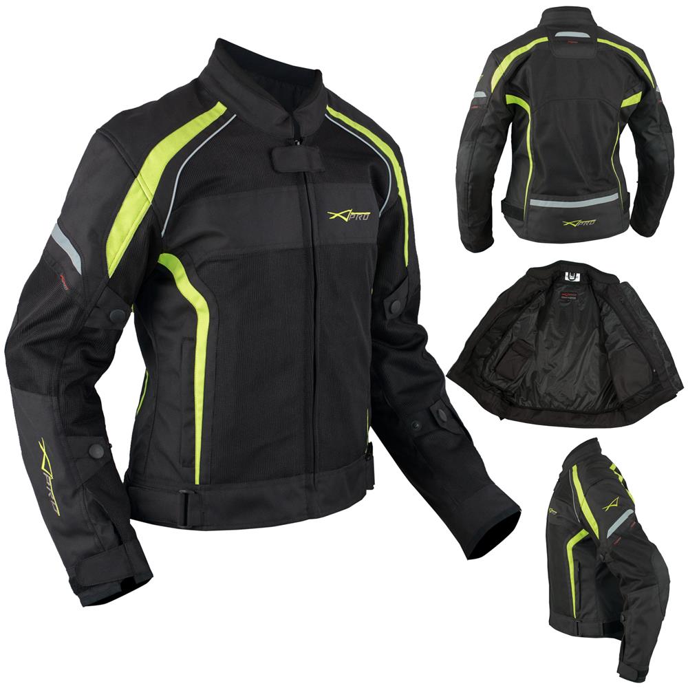 Donna Giacca Moto Tessuto Impermeabile Traspirante Riflettente Fluo 2x - Foto 1