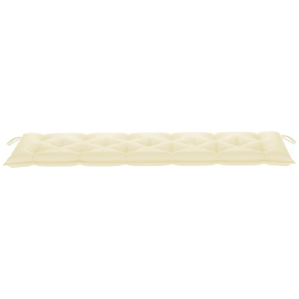 Cuscino per Panca da Giardino Bianco Crema 180x50x7 cm Tessuto - Foto 2