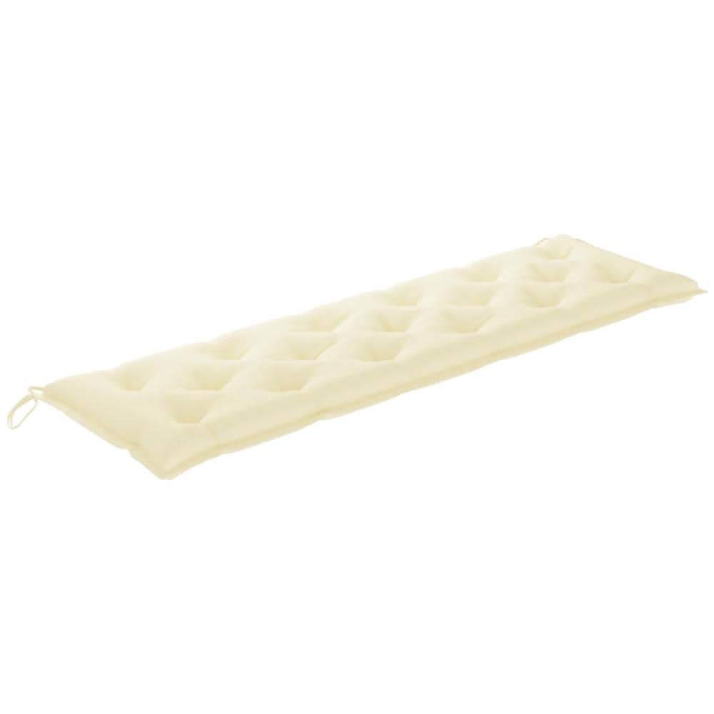Cuscino per Panca da Giardino Bianco Crema 180x50x7 cm Tessuto - Foto 3