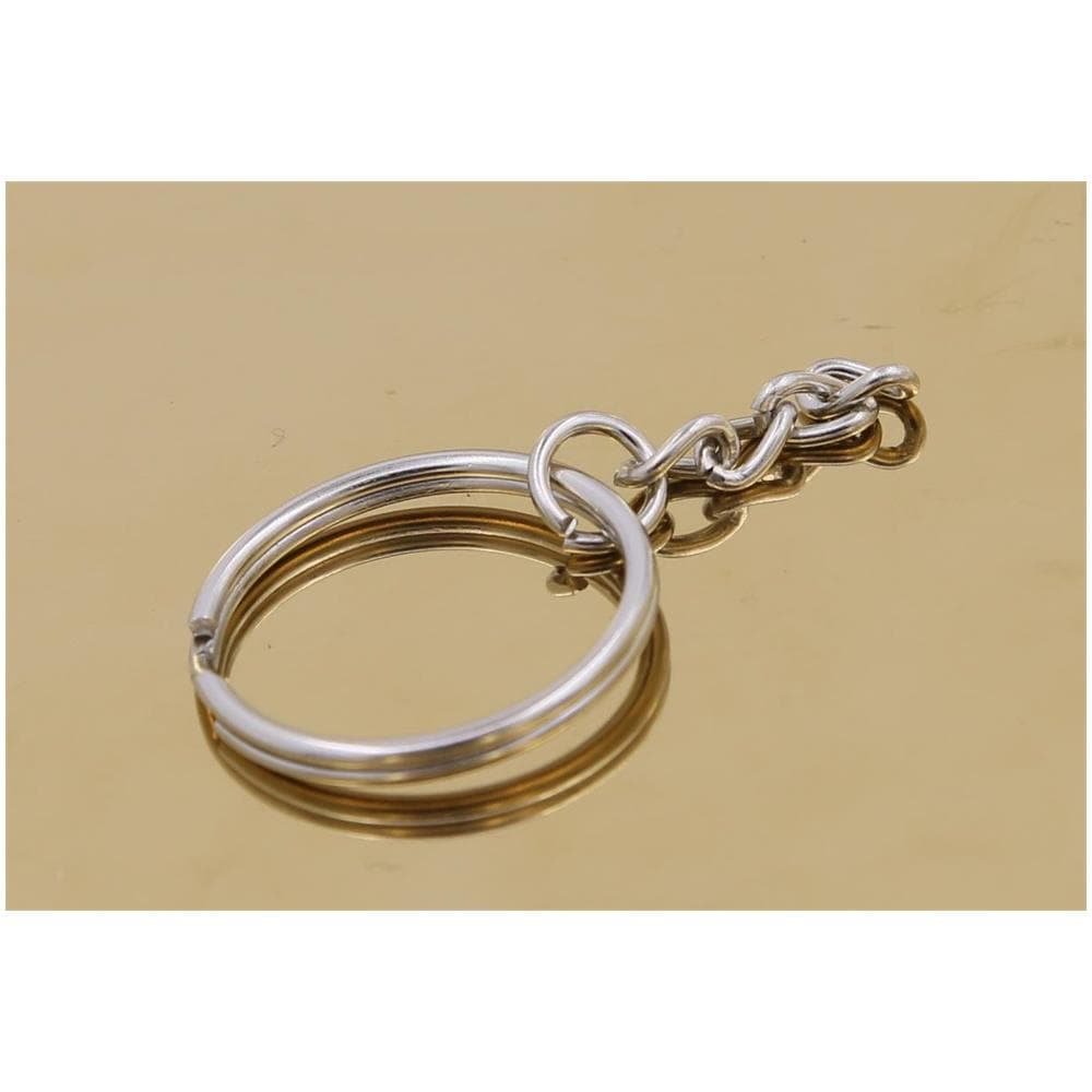 Confezione Da 50 Portachiavi Catena Corta 25 Mm Argento - Foto 2