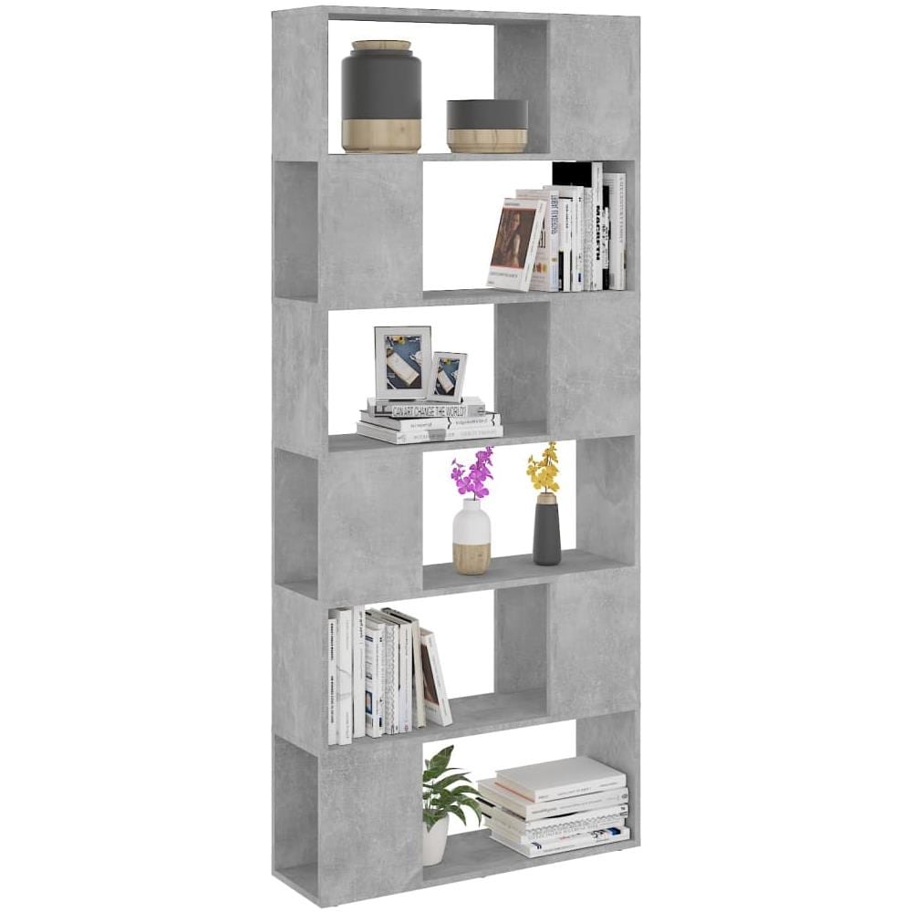 Libreria /Divisorio Grigio Cemento 80x24x186 cm in Truciolato - Foto 3