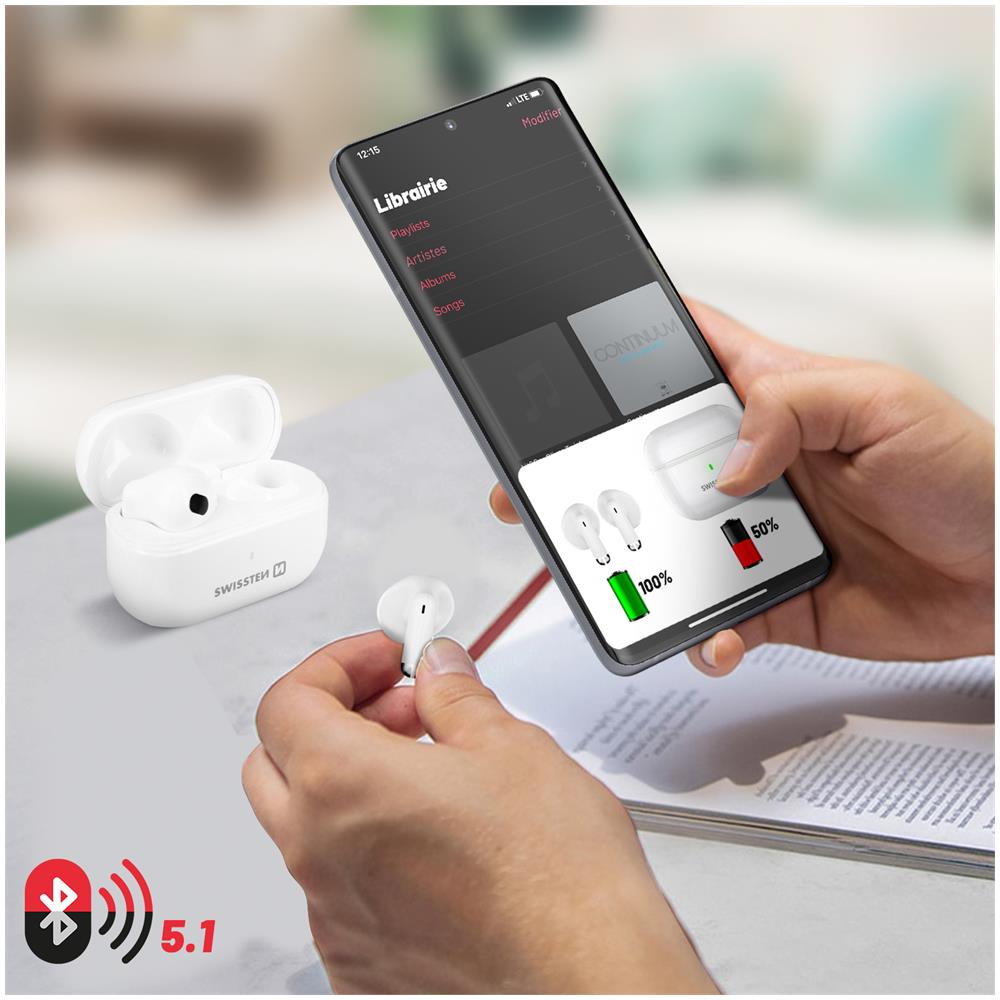 Auricolari Bluetooth Minipods Con Controllo Tattile E Microfono Bianco - Foto 5